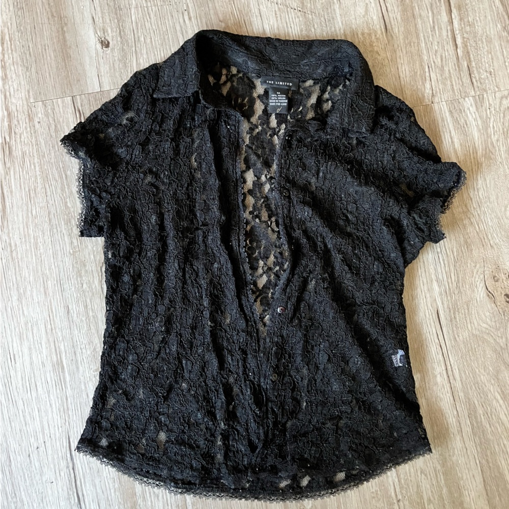Goth Lace Button-up Top